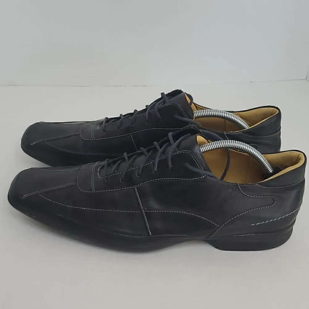 Sandro Kurt 2214 Men's Black Leather Lace up Comfort Oxfords Shoes Size 12D